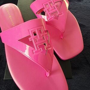 Tommy Hilfiger Pink Sandals with Designer Hardware